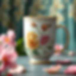 A beautifully crafted big tea mug showcasing intricate floral designs