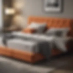 Different types of double beds on display showcasing various materials and designs