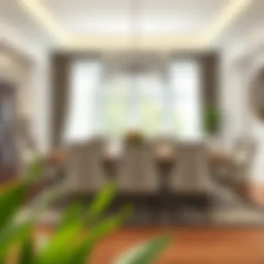 Stylish Dining Table Set Stylish ten-chair dining table set in an elegant dining room