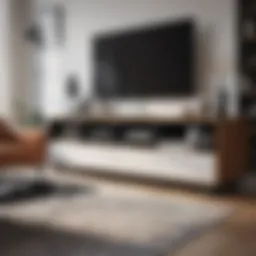 Modern TV stand in a stylish living room setting