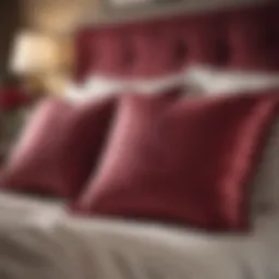 Elegant burgundy pillows on a well-made bed