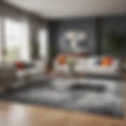 Elegant 9 x 12 area rug in a modern living room setting