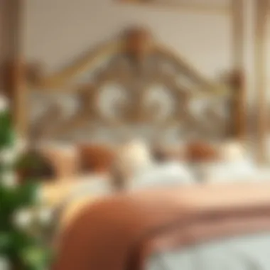 Sophisticated Metal Detailing in King Headboards Elegant king headboard with intricate metal detailing