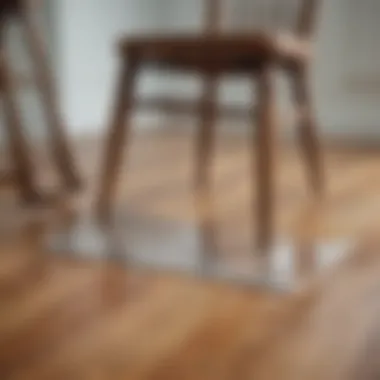 Protective pads under a rocking chair leg
