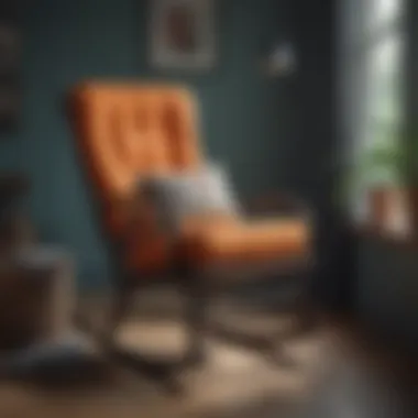 Stylish rocking chair with decorative cushions