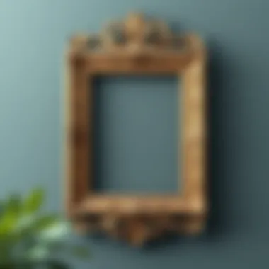 An ornate vintage paint frame showcasing intricate carvings