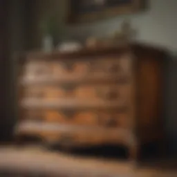 Elegant lowboy dresser showcasing intricate woodwork