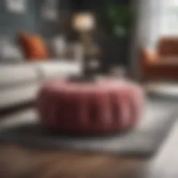 Elegant pouffe in a modern living room setting