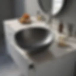 Stylish bowl sink integrated with modern cabinetry