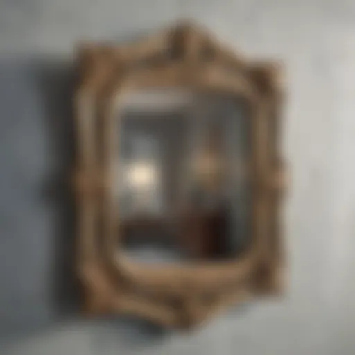 Elegant vintage small mirror with intricate frame