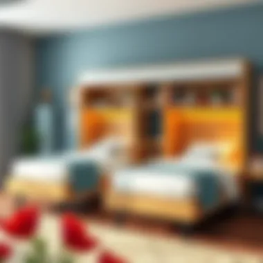 A modern bedroom aesthetic enhanced by a twin captains bed