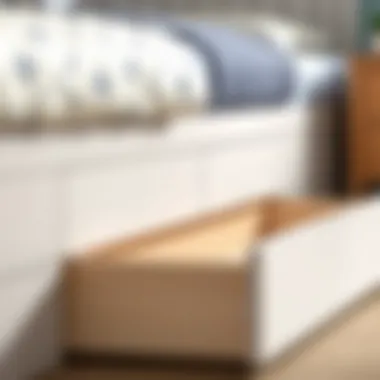 Close-up of the six drawers in a twin captains bed highlighting functionality